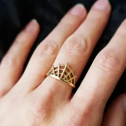 Bronzen ring spinnenweb