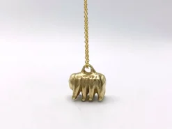 Gold filled halsketting met bronzen beerdiertje