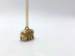 Gold filled halsketting met bronzen beerdiertje