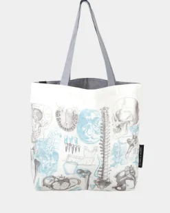 Schoudertas skelet (grijs/blauw)