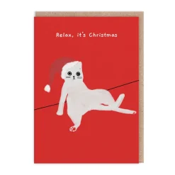 Set 9 kerstkaarten “Ken The Cat”