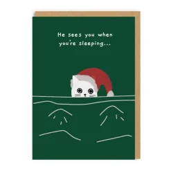 Set 9 kerstkaarten “Ken The Cat”