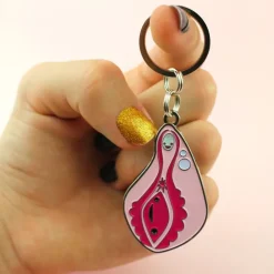 Sleutelhanger vulva met glitterclitoris