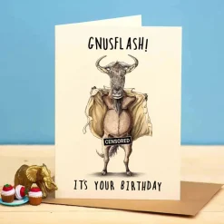 Wenskaart gnoe "Gnusflash"