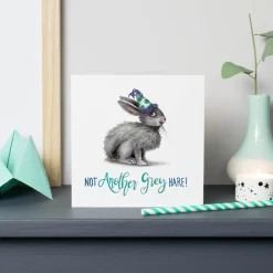 Wenskaart haas "Another grey hare"