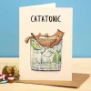Wenskaart kat "Catatonic"