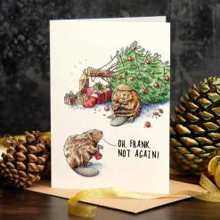 Wenskaart kerst "Not again"