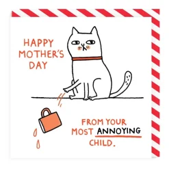 Wenskaart moederdag "From your most annoying child"