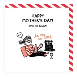 Wenskaart moederdag "La Vie En Rosé"