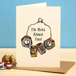 Wenskaart moeren "Nuts about you"