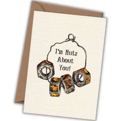 Wenskaart moeren "Nuts about you"