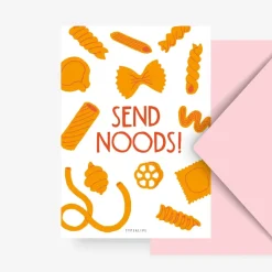 Wenskaart pasta "Send noods"
