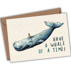 Wenskaart potvis "Whale of a time"