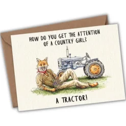 Wenskaart "A tractor"