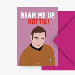 Wenskaart "Beam me up, hottie!"