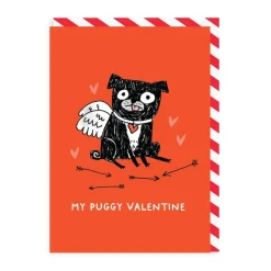 Wenskaart "My Puggy Valentine"