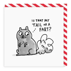 Wenskaart "Tail or fart"