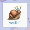 Wenskaart slak "Snailed it"