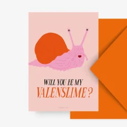 Wenskaart slak "Will you be my Valenslime"