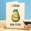 Wenskaart vaderdag "J'adore mon pear"