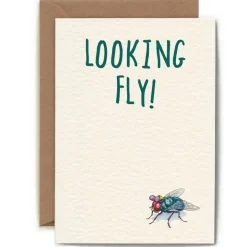 Wenskaart vlieg "Looking fly"
