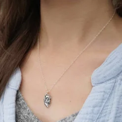 Zilveren halsketting anatomisch hart