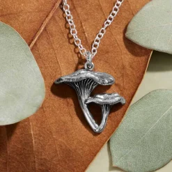 Zilveren halsketting cantharel