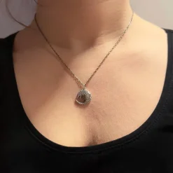 Zilveren halsketting pangolin