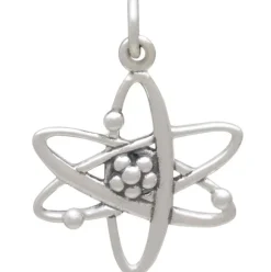 Zilveren oorbellen atoom