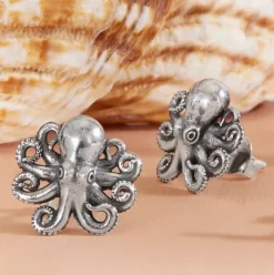 Zilveren oorbellen babyoctopus