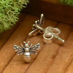 Zilveren oorbellen bijen