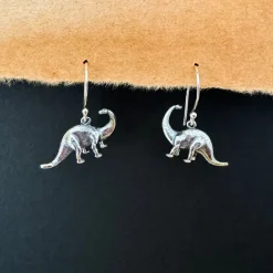 Zilveren oorbellen brontosaurus
