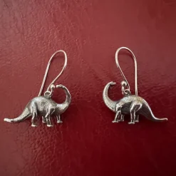 Zilveren oorbellen brontosaurus