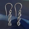 Zilveren oorbellen DNA dubbele helix