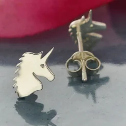 Zilveren oorbellen eenhoorn