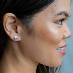 Zilveren oorbellen fotocamera