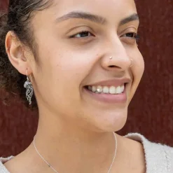 Zilveren oorbellen kwal (hangers)