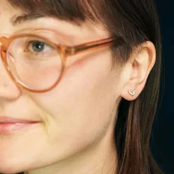 Zilveren oorbellen met bronzen vleermuis