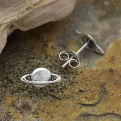 Zilveren oorbellen Saturnus