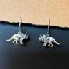 Zilveren oorbellen triceratops