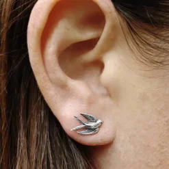Zilveren oorbellen zwaluw