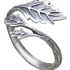 Zilveren ring bladeren