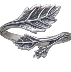 Zilveren ring bladeren