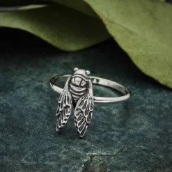 Zilveren ring cicade
