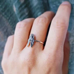 Zilveren ring cicade