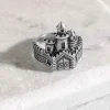 Zilveren ring kasteel (tot maat 12!)