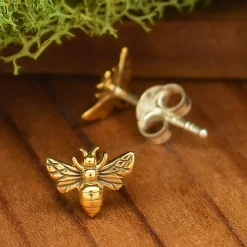 Zilveren studs met bronzen bij (klein)