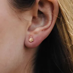 Zilveren studs met bronzen vlam